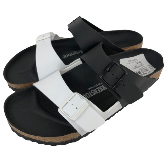 Birkenstock Arizona Split Two-Strap Black & White Sandals 🆕 - Picture 6 of 9